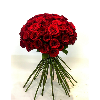 Μπουκέτο με 40 Κατά Κόκκινα Παθιασμένα Τριαντάφυλλα